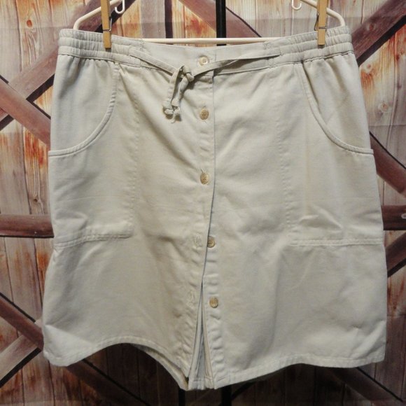 Khaki Skort Classic Elements NWT~18~Button up Drawstring, Casual wear - Picture 1 of 6